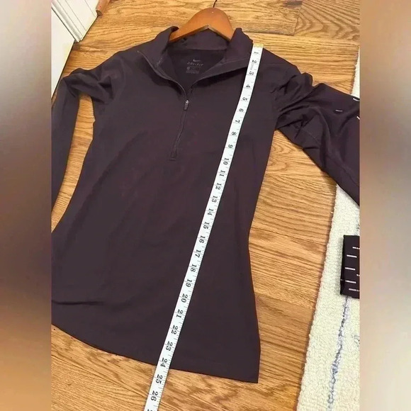 Nike Pro Warm Dri Fit Purple Quarter Zip Up Long Sleeve Shirt size Medium - Picture 9 of 9